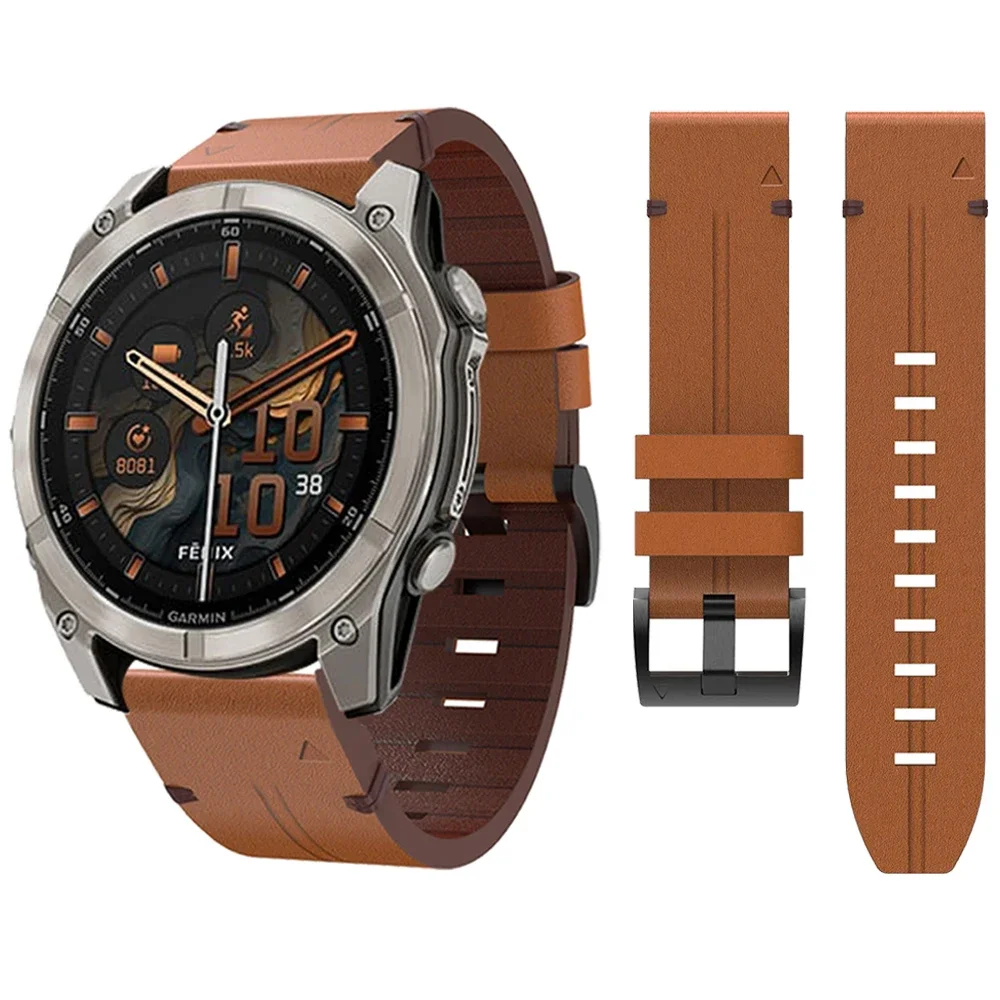 

Кожаный ремешок QuickFit 22 26 мм для Garmin Fenix 8 E 7 6 5 3HR 47 мм Ремешок для часов Fenix 8X 7X 6X 5X 51 мм Epix Pro Браслет-браслет