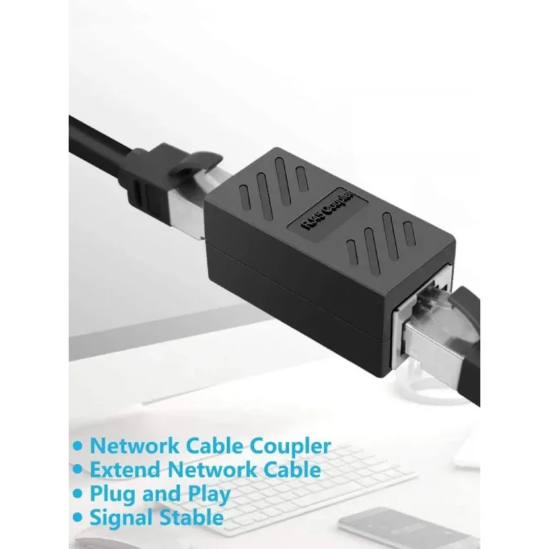 1-8pcs Ethernet Cable Extender,RJ45 cat 5 cat 6 cat6a Coupler, Extender Connector - Ethernet Coupler Female to Female