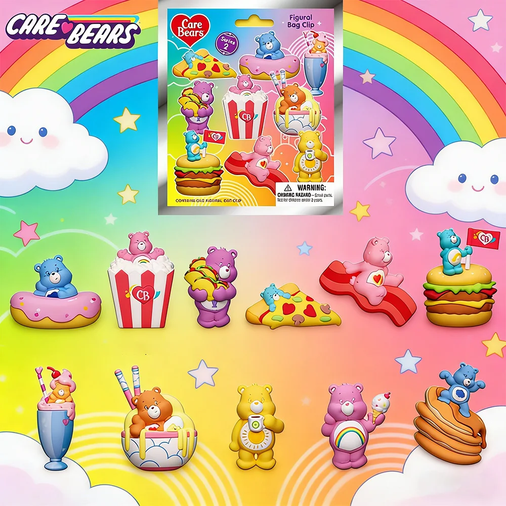 1 Stück Offiziell Lizenzierte Care Bears 3D-Taschenclip Anime-Figur Zufälliger Charakter Mystery-Schlüsselanhänger Geburtstags- und Weihnachtsgeschenke