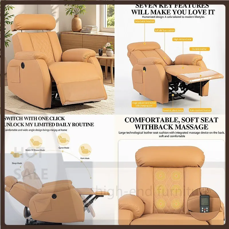 VP High-End Barber Shop Space Capsule Reclining Chair Electric Massage Washing Styling Salon Chair