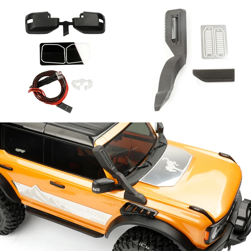 1 مجموعة محاكاة مرآة الرؤية الخلفية الخوض خرطوم ل 1/10 RC الزاحف سيارة Traxxas TRX4 جديد برونكو اكسسوارات #1