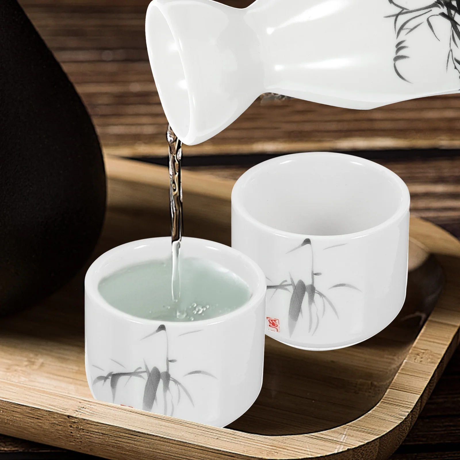 

1 комплект, японская сервировочная чашка для саке, керамический традиционный горшок для саке, многоразовый набор для рисового вина для развлекательных гостей