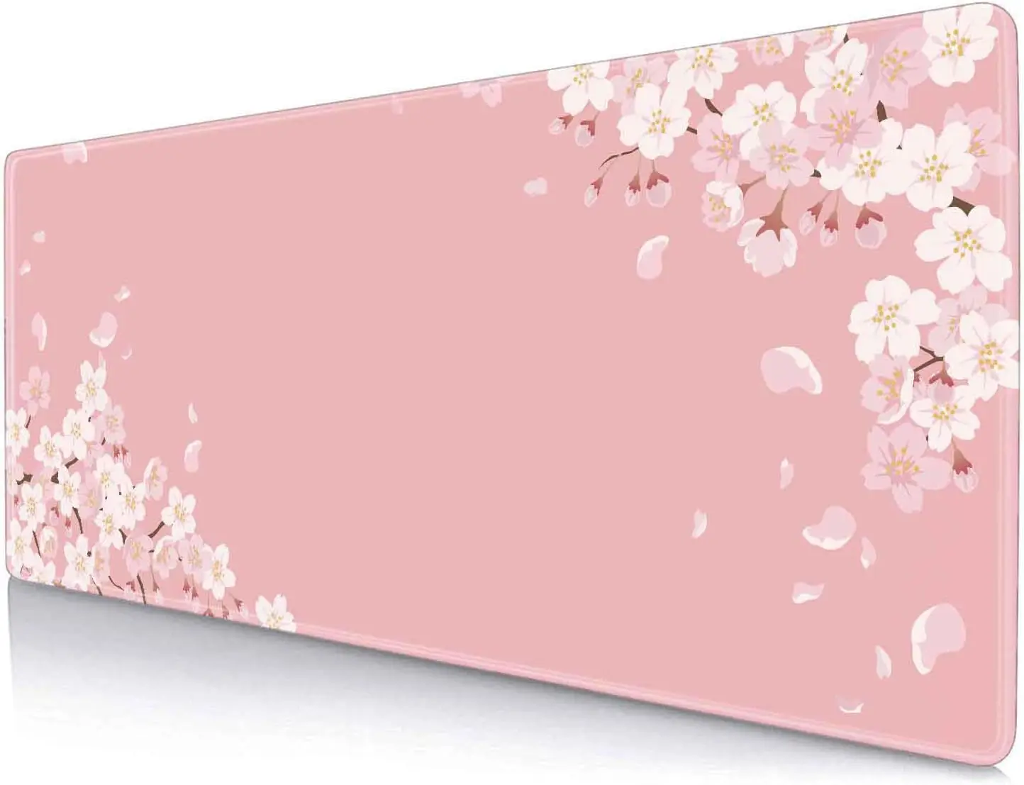 

Japanese Cherry Blossom Desk Mat, Large Gaming Mouse Pad with Non-Slip Rubber Base, 31.5x11.8 Inch for Work and Game
