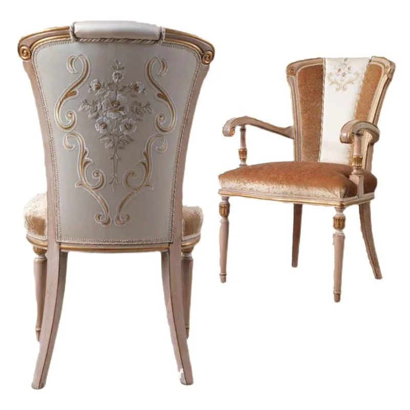 Parquet dining table British villa European and American style rectangular dining table dining chair