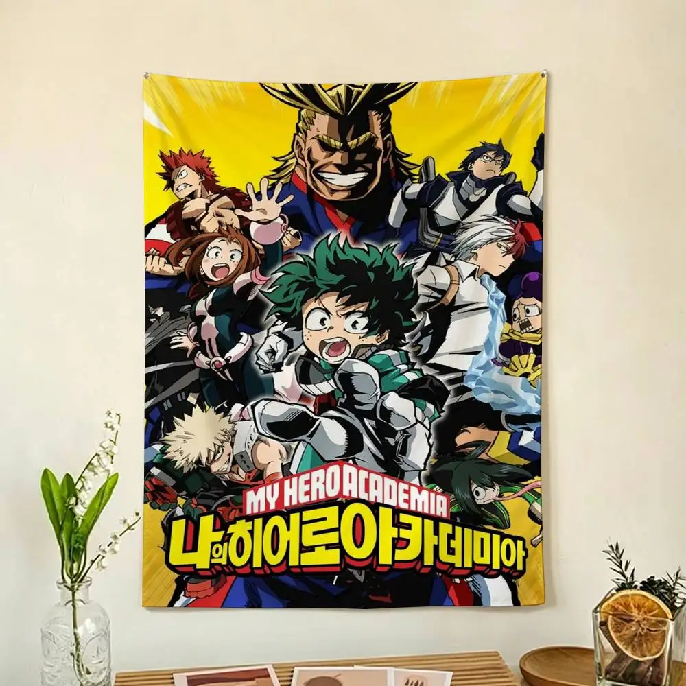 M-My Hero Academia Anime Flag Digital Printing Banner for Garage Wall Out Door Decoration