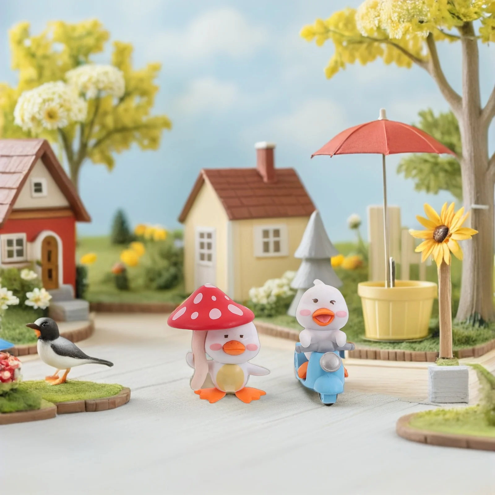 

8pcs Miniature Duck Figurines Creative Animal Set For Desktop Decor Kids Playtime Car Dashboard Accessories Fairy Garden Bonsai