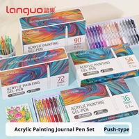 Juego de Rotuladores de Gel Acrílico Languo, 36/90 Colores, Retráctiles, 0.7mm, Rotuladores Multicolor para Estudiantes, Escritura y Dibujo