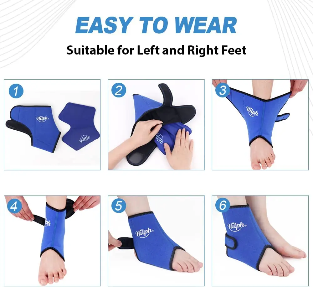 Reusable Ankle Ice Wrap Hot Cold Therapy for Injuries Ankle Ice Pack Brace Support for Foot Swelling ,Instep Joint Pain Relief