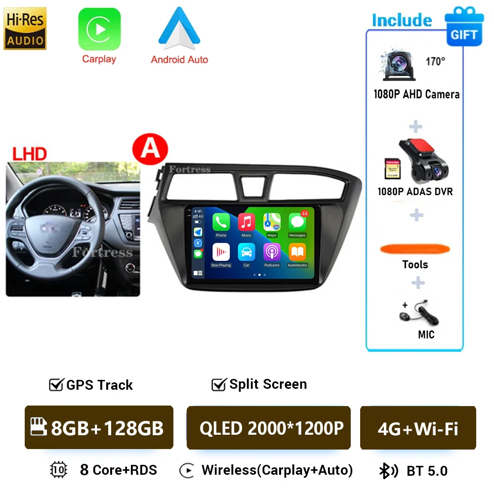Auto radio voor Hyundai i20 2 II GB 2014 - 2018 Android 16 inch scherm Multimedia autoradio navigatie stereo videospeler Carplay Auto