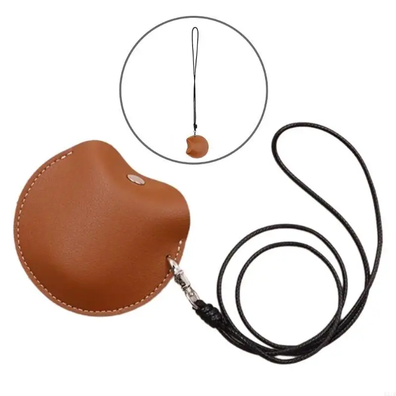   Hanging Neck Mini Earphone Pouches Portable Storage Bag Mini Leather Pendant Box