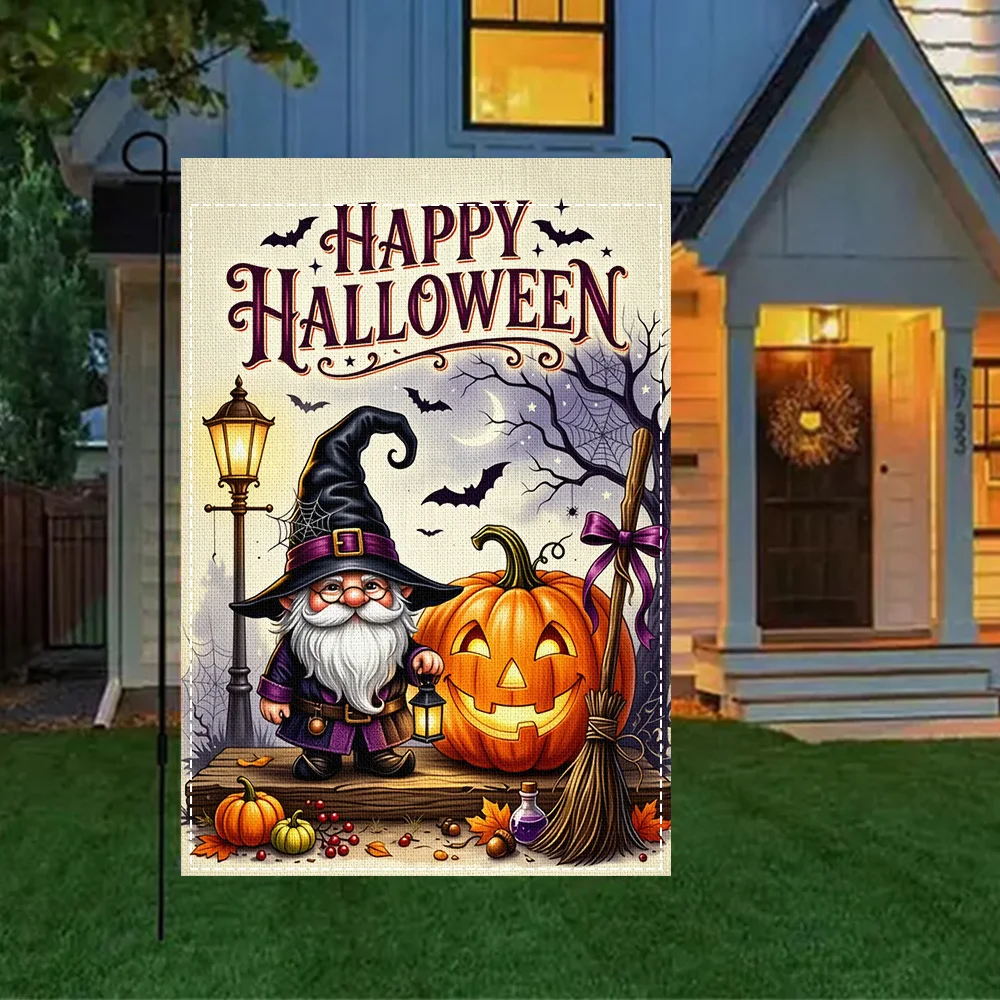 1pc Halloween nagua garden flag, double sided print, perfect for patio and outdoor holiday decorations (pole not included）