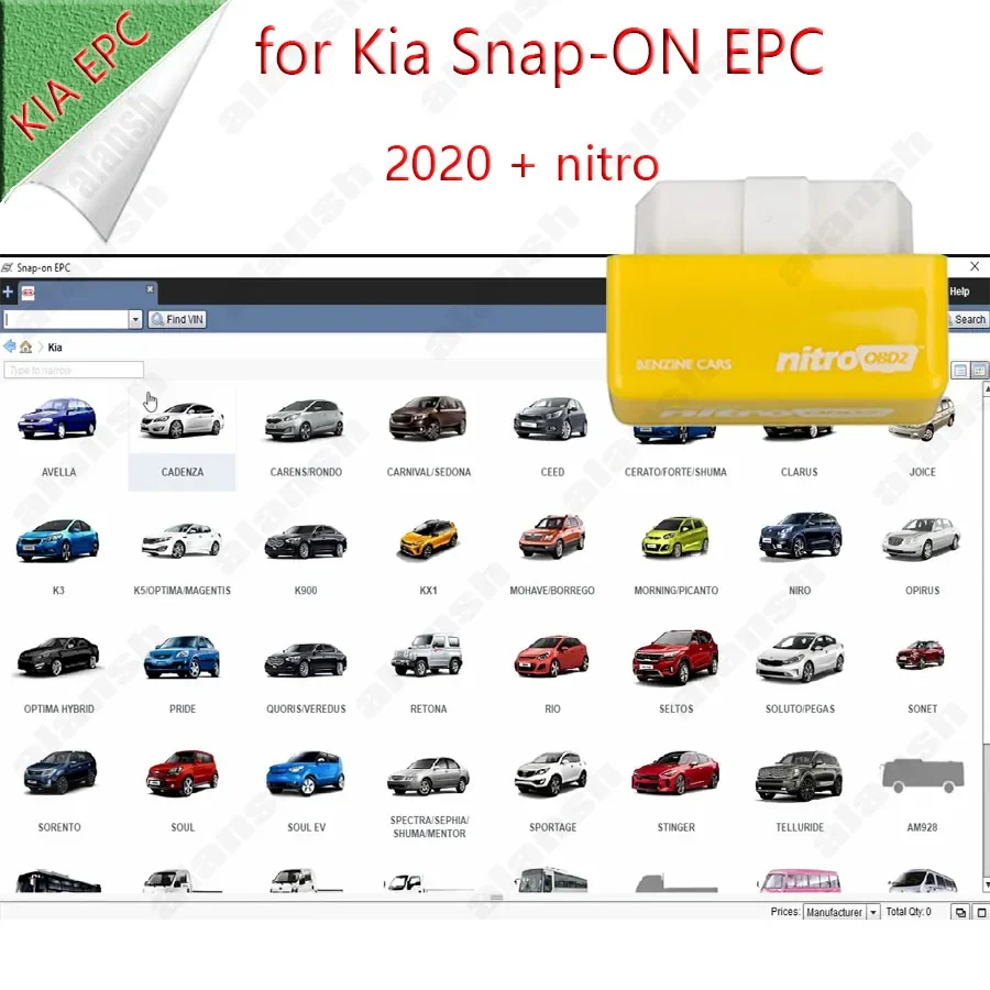 2020 for KIA Snap EPC Global Snap-on Electronic Parts Catalogue + Nitro