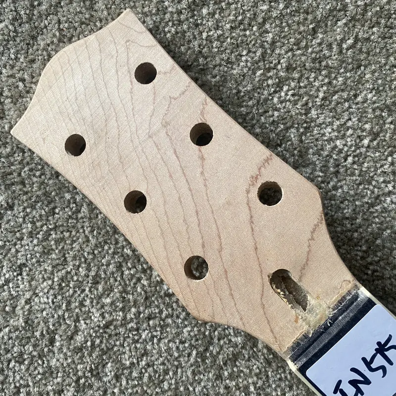 IN515 Custom Guitar Neck for 6 String Electric Guitar DIY Replace USE Natural Maple Right Hand with Damages Set-in Connections