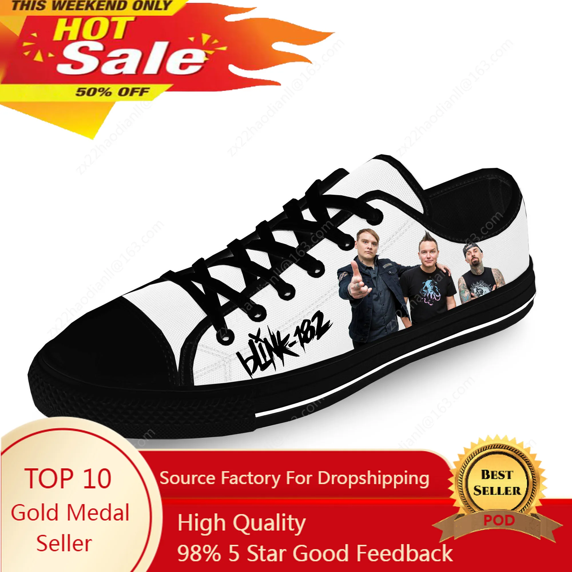 

Blink 128 Low Top Sneakers Mens Womens Teenager Casual Shoes Canvas Running Shoes 3D Print Cosplay Breathable Lightweight shoe