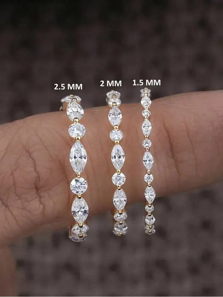 

GRA 0.18ct Real Moissanite Diamond Marquise Round Ring for Women 925 Sterling Silver Daily Wear Party High Quality Fine Jewelry