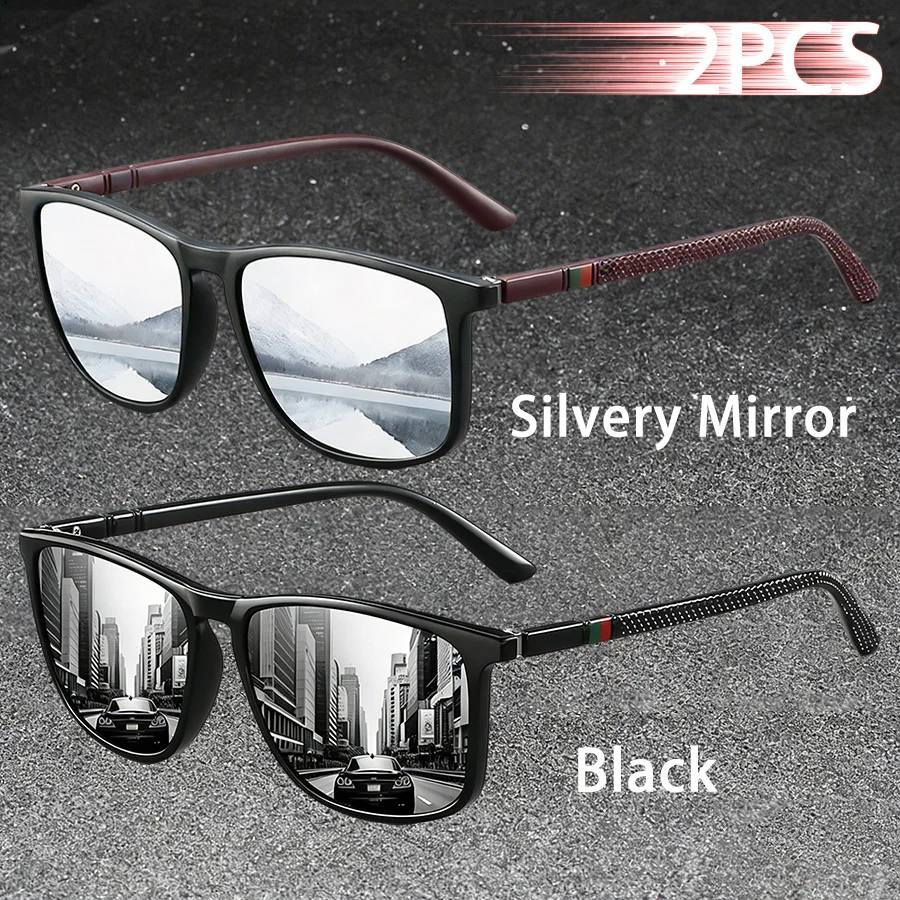 2 Stück Klassische Modische Sonnenbrille mit Buntem Streifendesign für Männer und Frauen zum Autofahren, Angeln und für die Freizeit, Marken-Designer Retro-Sonnenbrille – Detail 9