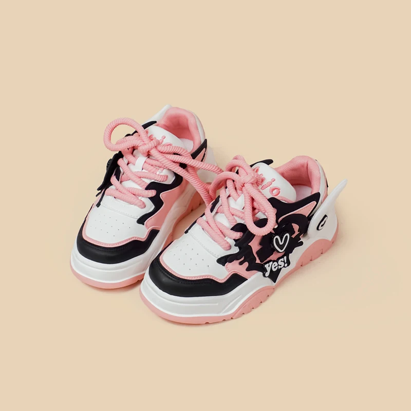 Amy and Michael 2024 Spring New Kawaii Shoes Original Design Girls Sports Casual Sneakers Female Women Pink Chunky Trainers