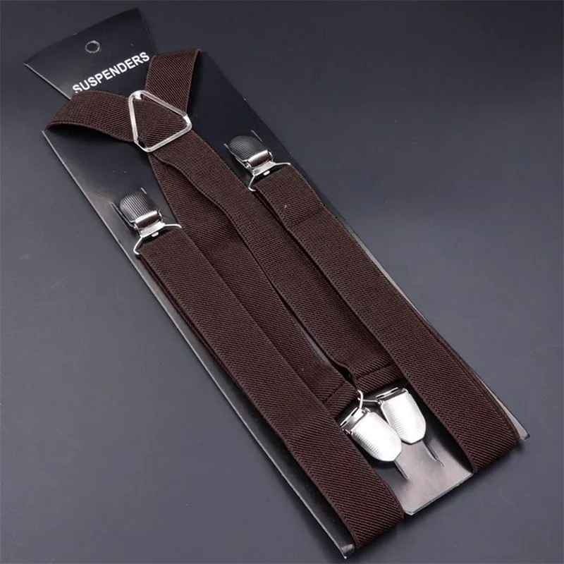 Bretelles élastiques réglables pour hommes et femmes, bretelles arrière X, pantalons pour fj2.5 cm, largeur 4 clips