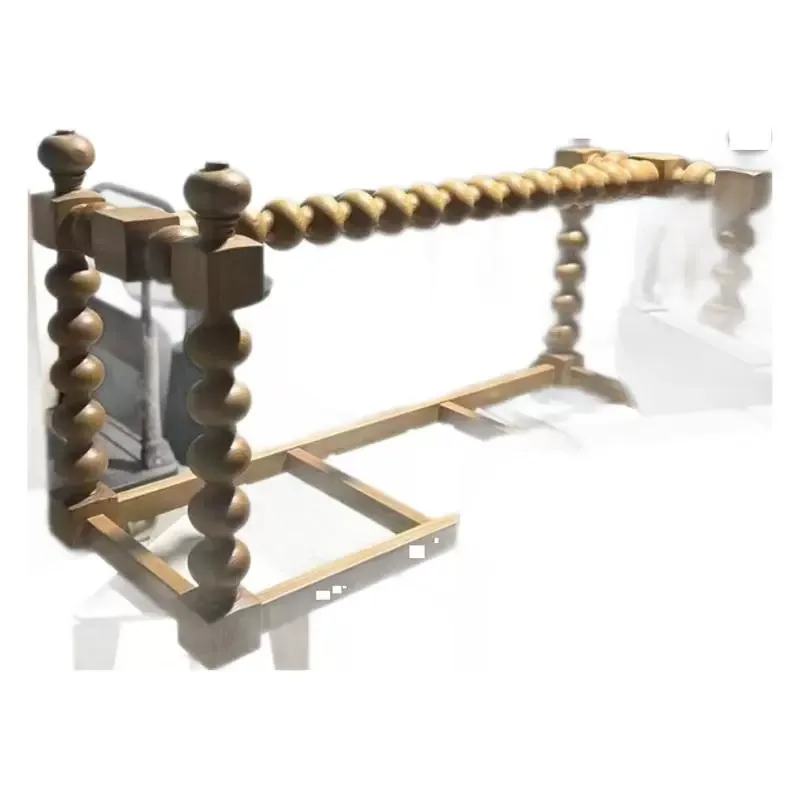 

Retro medieval coffee table cloud table solid wood new oval cream modern light luxury