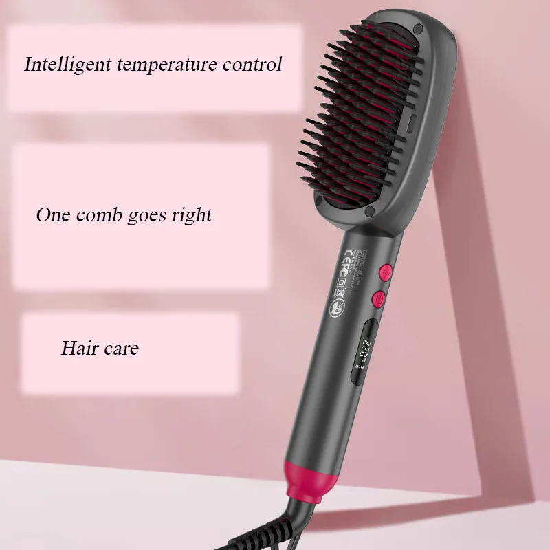 المحمولة المنزلية الشعر استقامة مشط ، التحكم الذكي في درجة الحرارة ، موجة كبيرة الشباك الحديد ، 5 سرعات