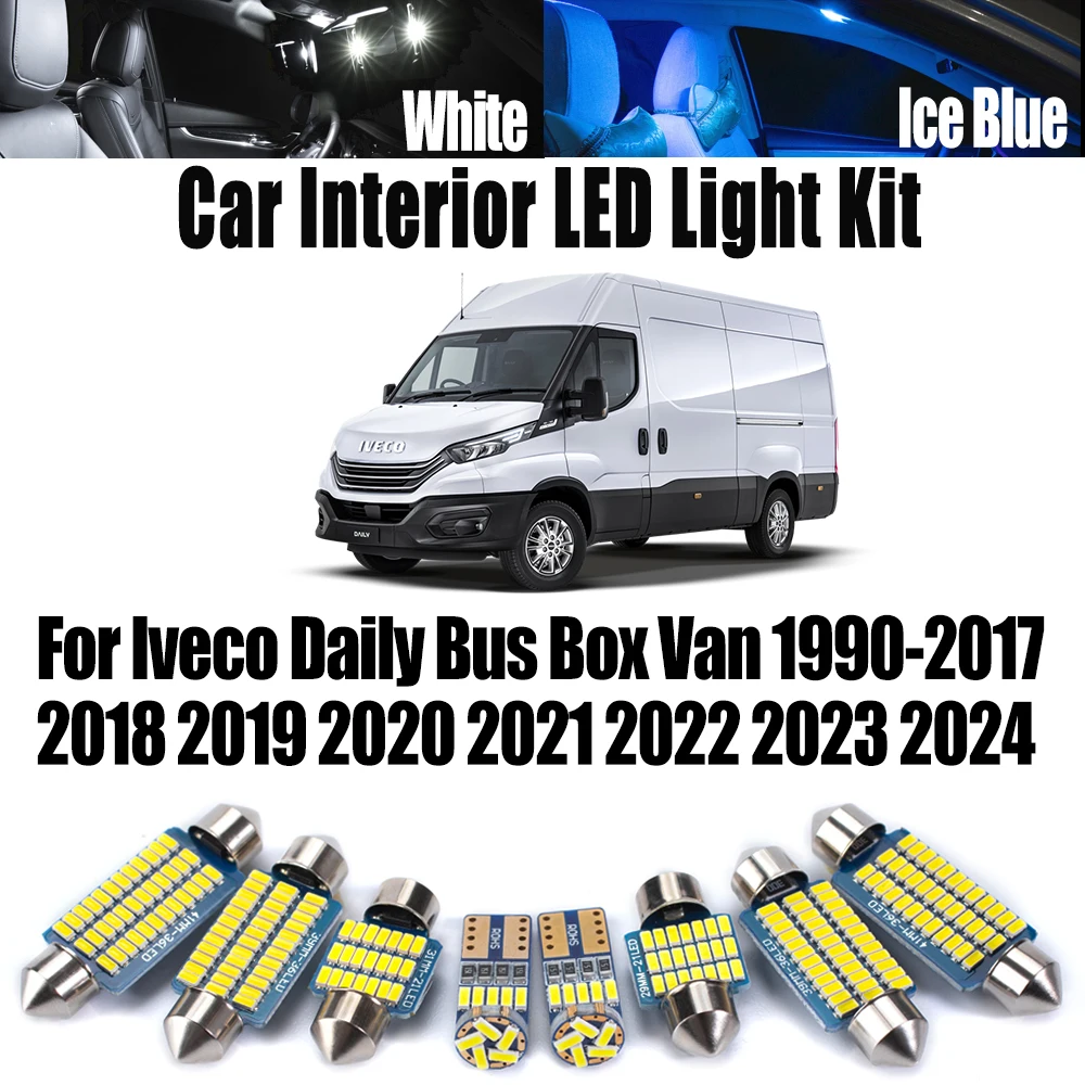 For Iveco Daily Bus Box Van 1990- 2019 2020 2021 2022 2023 2024 Accessories Canbus LED Interior Ceiling Light Map Dome Bulbs Kit
