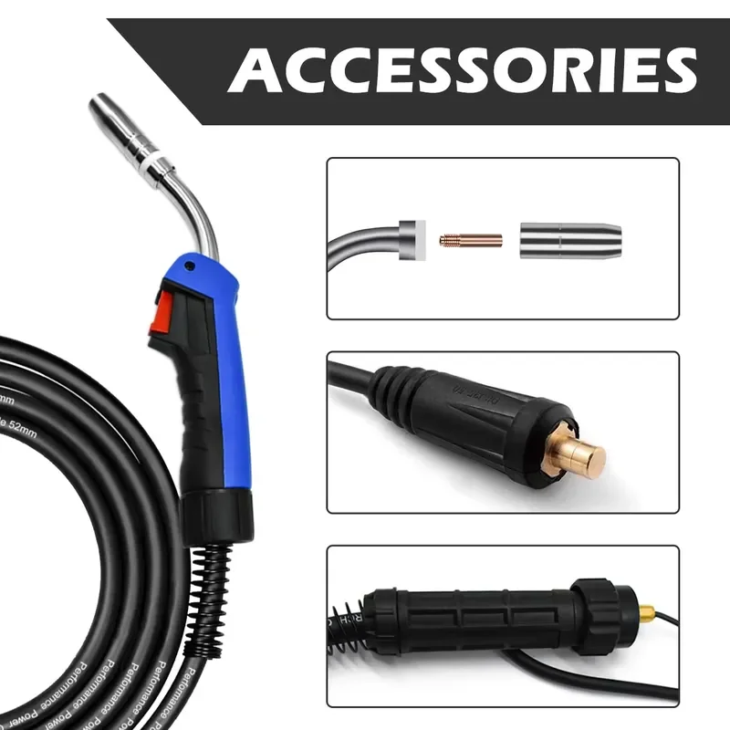 Welding Torch MIG Gun for Professional Welders Heavy Duty Copper Nozzle Standard Size Compatible with MT2000II Industrial