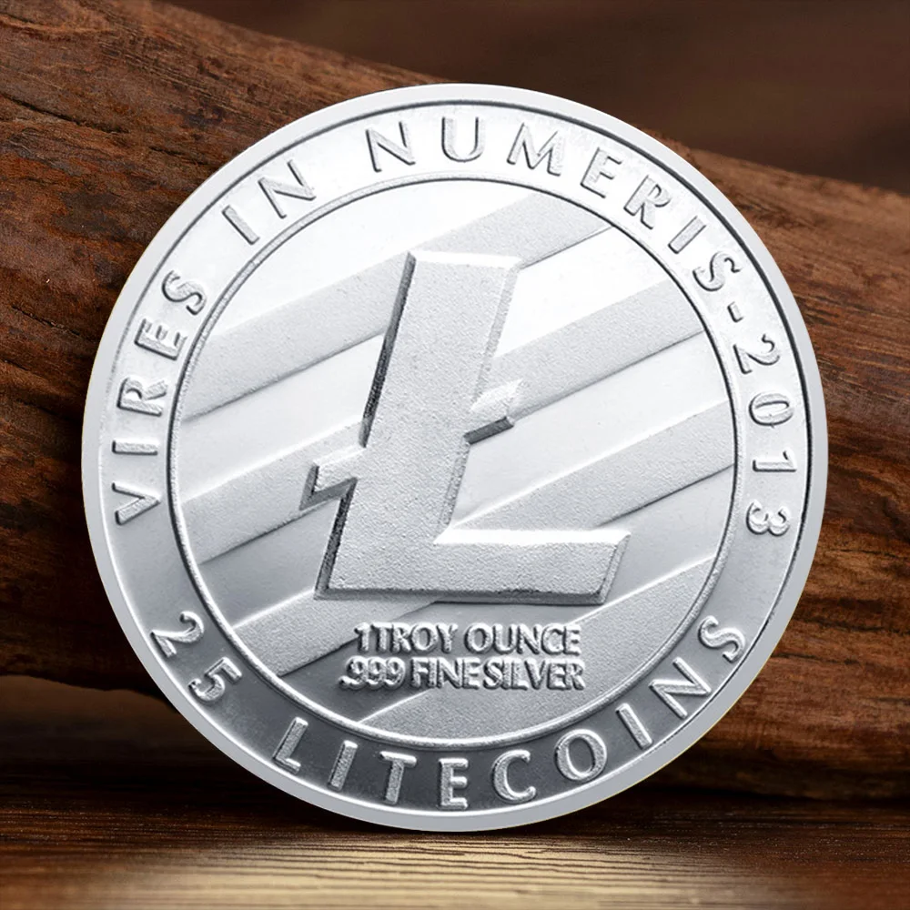 Litecoin Silvery Copper Plated Commemorative Coin Physical Litecoin Collection Art Crypto Currency Souvenirs Coins