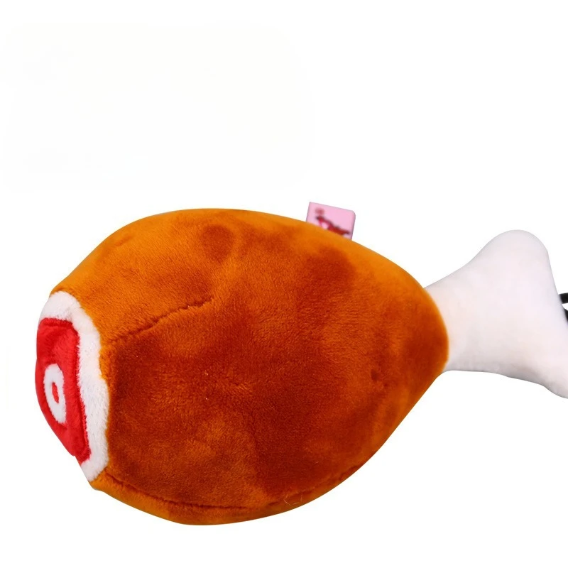 Dog Chew Plush Toy Squeaky Simulated Chicken Leg Bite-resistant Training Puppy Toy Interactive Stuffed Raw Dog Toy Supplies - view 2