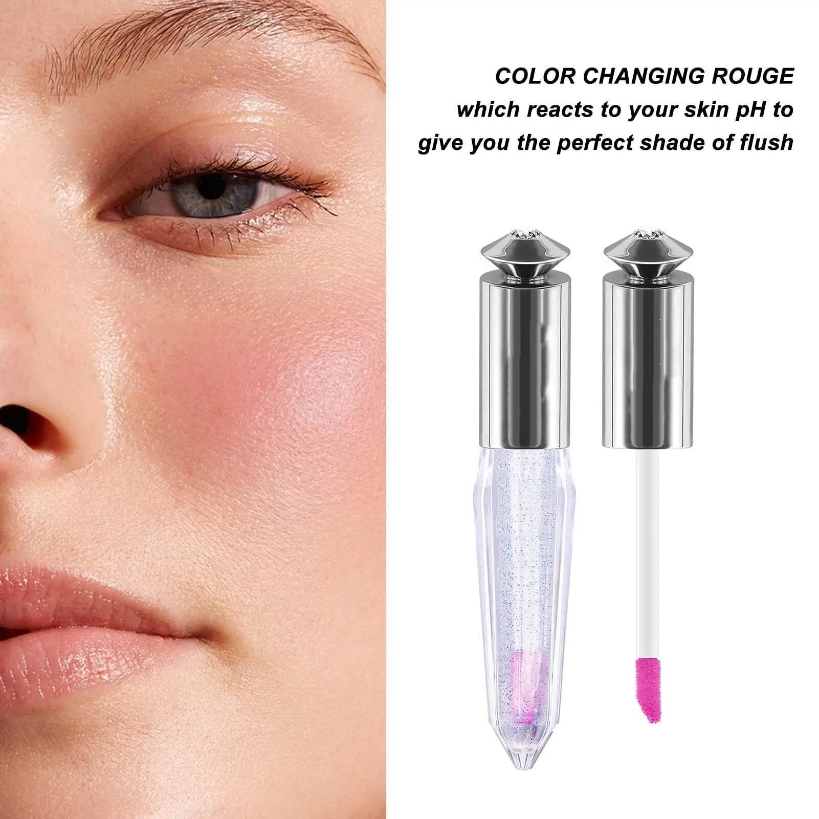 Blush líquido com mudança de cor para mulheres e meninas, blush hidratante transparente, acessórios para maquiagem 5ml