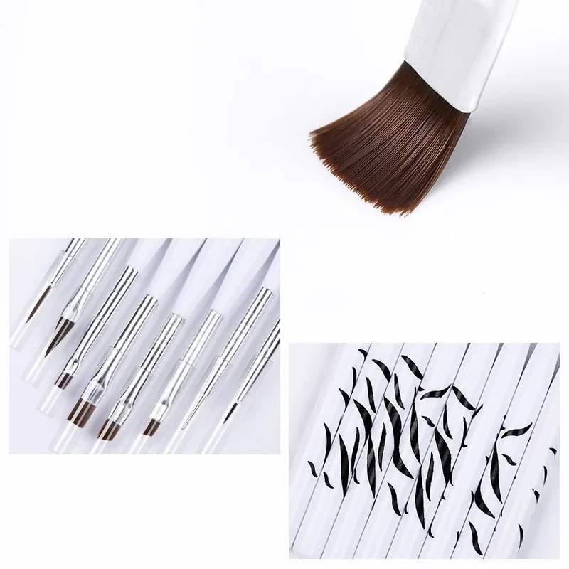 Nail Art Brush Ombre Brushes UV Gel Nail Polish Brush Painting Drawing Carving Pen Set For Manicure DIY Design Tools gallery 5