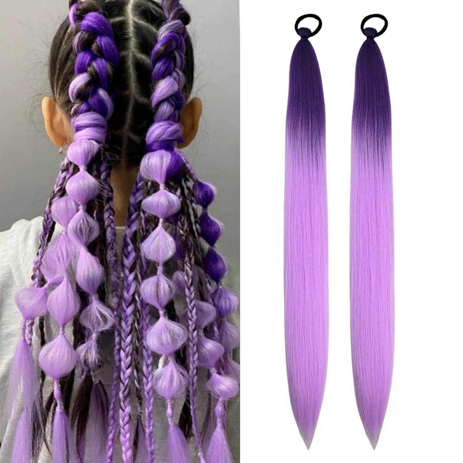 

Purple Rumi Long Purple Braiding Hair Pre Stretched Synthetic Braiding hair Extensions for Braids, Purple Hair Extensions