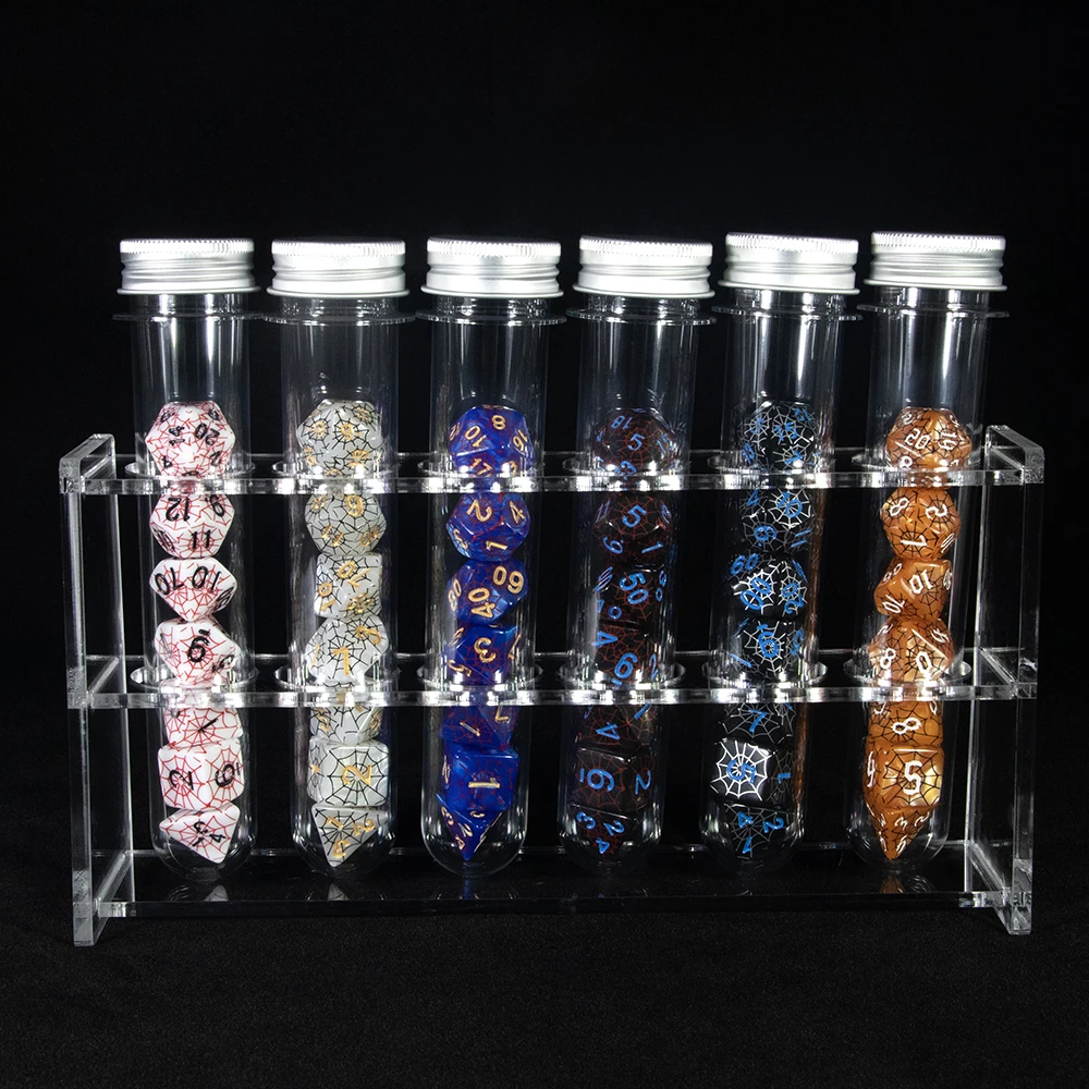 42pcs Unique Spider Web Design Polyhedral Dice Set with Tube Perfect for Board Game Role Playing Games