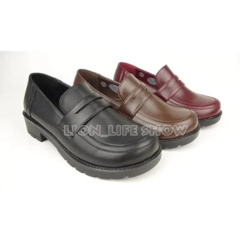 3 ألوان JK حذاء المرأة اليابانية طالب موحدة خادمة لوليتا كعب منخفض جولة تو تأثيري الأحذية