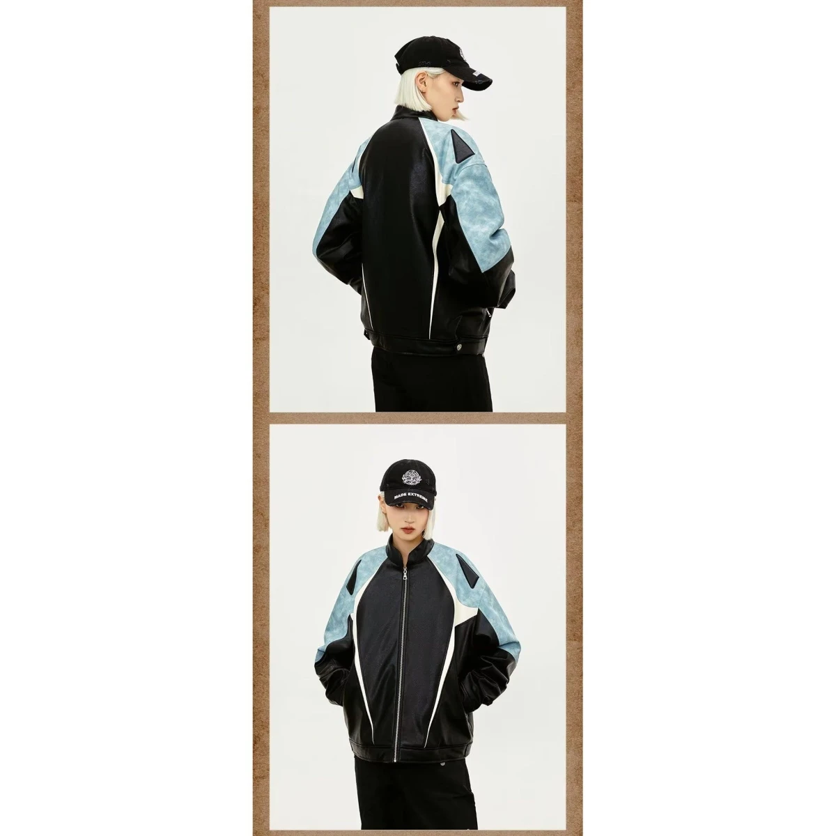 ゆったりとしたメンズジャケット 2024 春秋 スタイリッシュなストリートウェア ハイストリート トレンド 原宿 韓国風 カジュアル アウターウェア コート