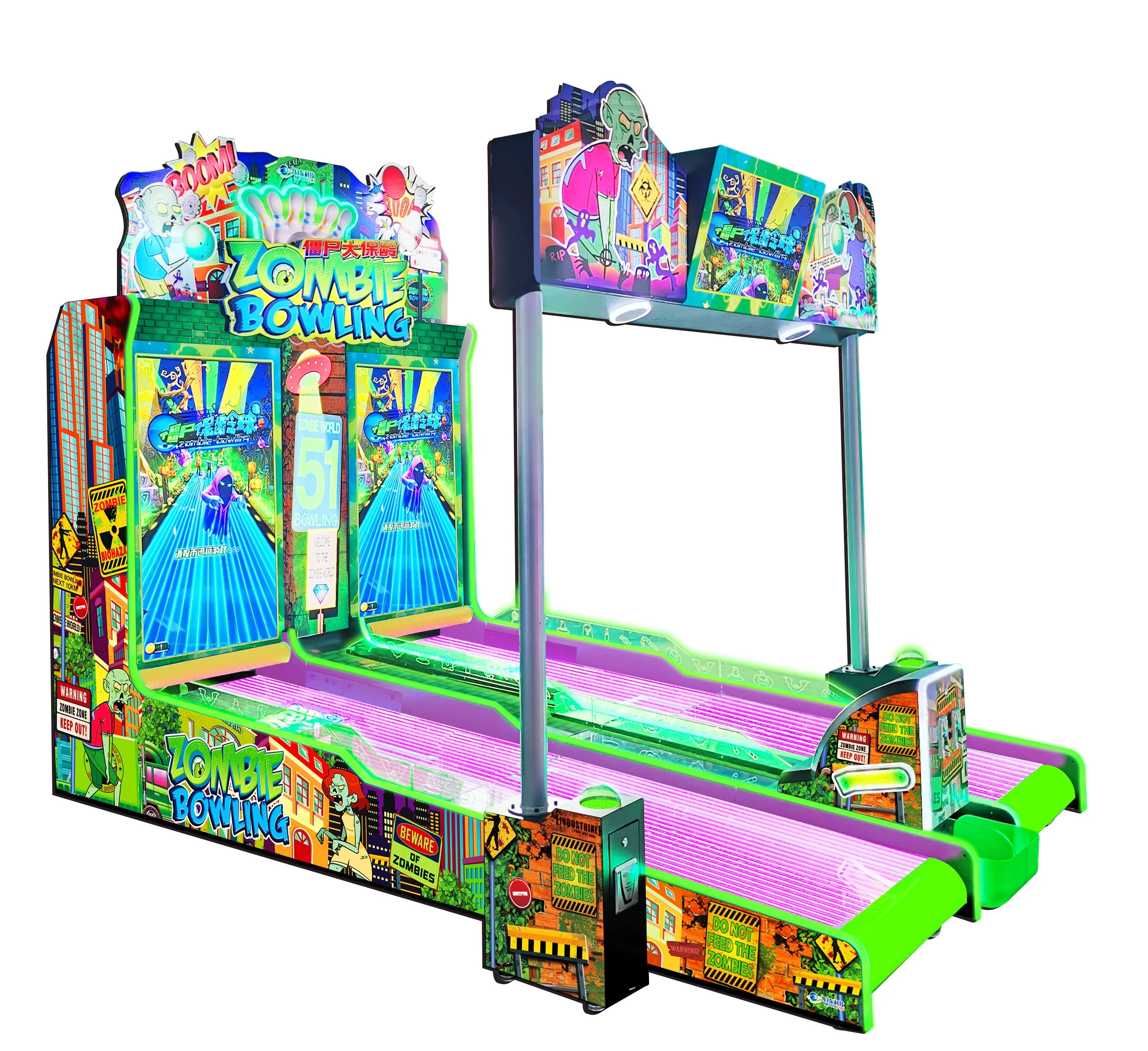 

Coin Operated Games Wholesales Delux Big Size Zombie Bowling Amusement Machine for FEC