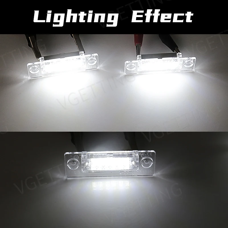 Car LED License Number Plate Light For Volkswagen Golf Passat T5 Transporter Touran Jetta MK3 Skoda No Error White Plate Lamp