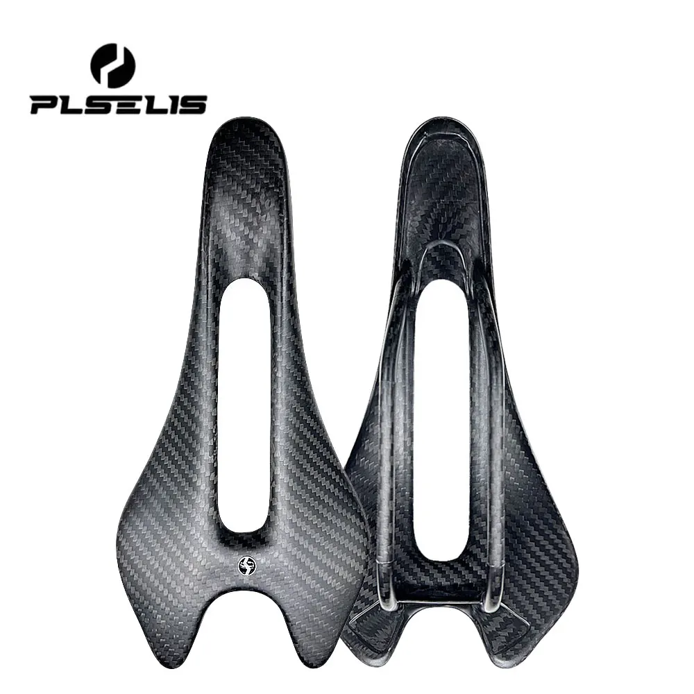 

Plselis Lightweight High-Strength Carbon Fiber Road Bicycle Saddle 56g Hollow Breathable Ergonomic Seat CushionPS--3005