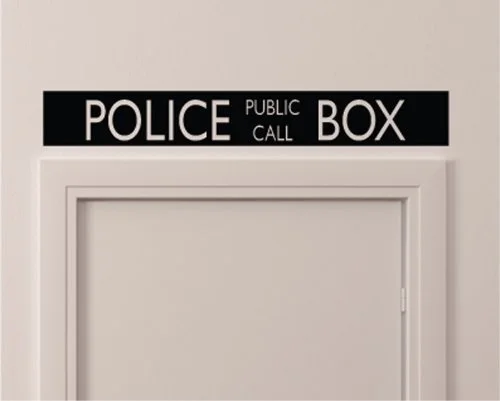 

For Vintage Style Police Public Call Box Telephone Bedroom Closet Door - 36 Inch By 5 Wall Vinyl Decal Decorative