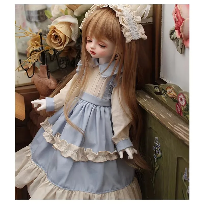 

Синий цвет BJD Doll Dress and Hair Band Set 1/4 1/6 BJD Одежда Аксессуары для 1/3 BJD Blyth Dolls - Синий наряд с головным убором