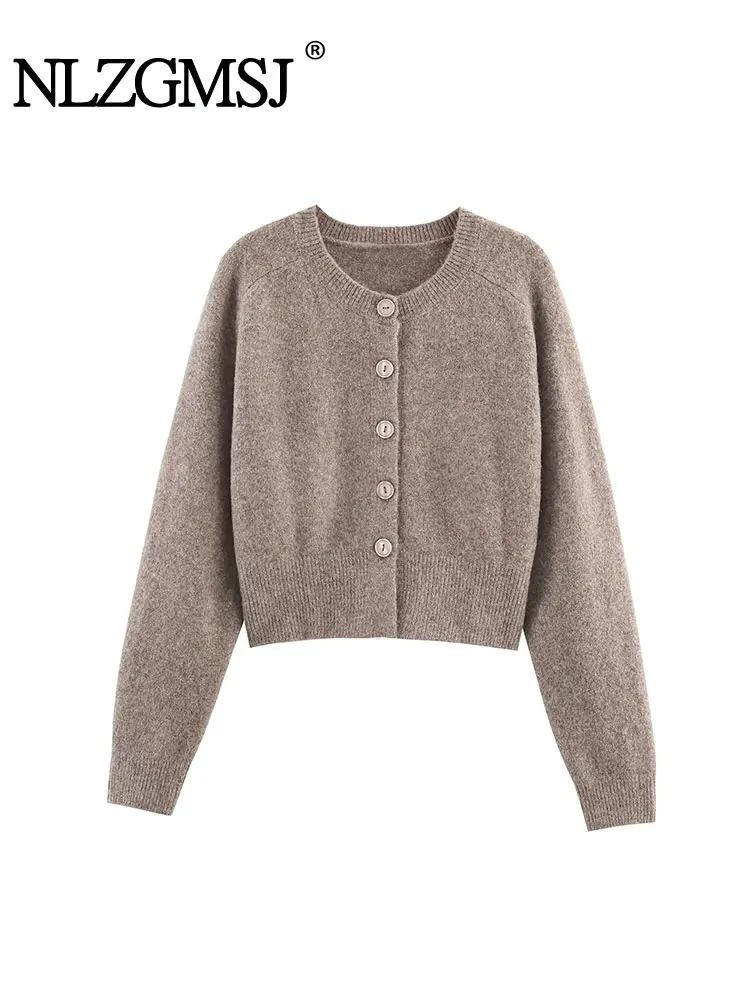 

NLZGMSJ Vintage Casual Women Sweater Solid O-Neck Long Sleeve Knitted Sweater Fashion 2025 Autumn Winter Sweater