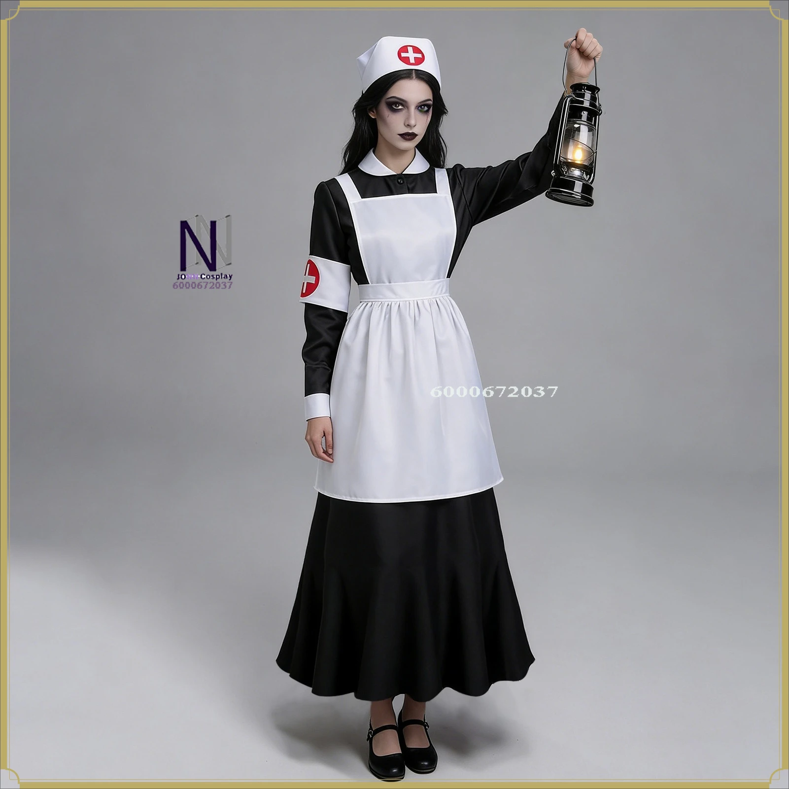 

High Quality Retro Cosplay Costume Florence Nightingale Full Set Nun Nurse Red Cross Anime Outfit Comic Con Halloween Party Suit