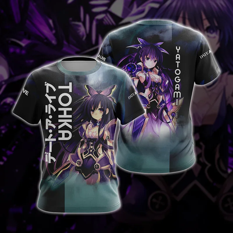 Anime DATE A LIVE Kurumi Tokisaki 3D Printed Men\'s Women T-Shirts Fashion Casual Harajuku Short Sleeve O-Neck Kids Tops Clothing