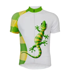 Green House lizard Man Cycling Jersey Jersey manica corta green Bike abbigliamento da bicicletta per la primavera estate autunno 5495