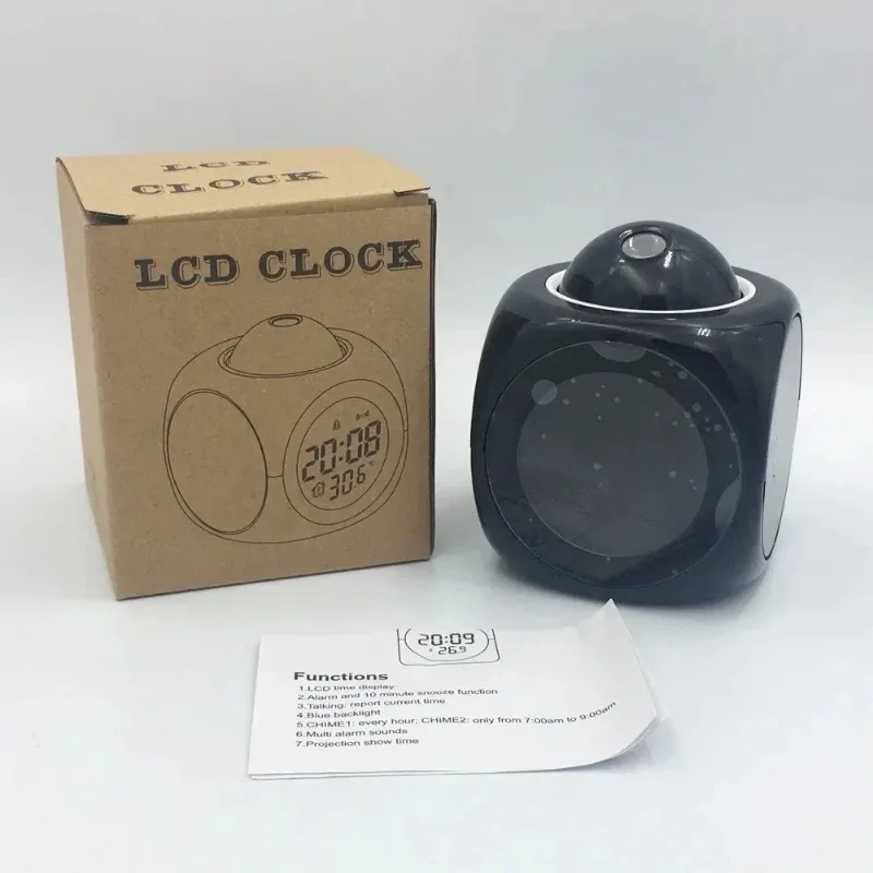 

Projection alarm clock ceiling display screen, desktop clock voice multifunctional digital clock, temperature display screen
