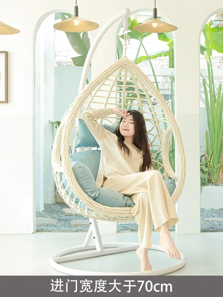 Wyj Lazy Cradle Chair Home Bird's Nest Small Apartment Rocking Chair Single Rattan Swing Hanging Basket Rattan Chair