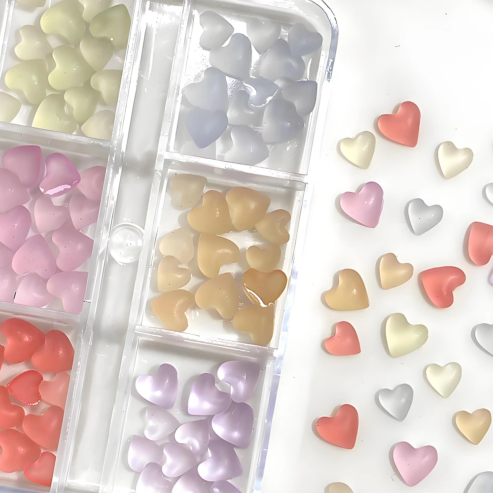 Light-sensitive Color Change 3D Acrylic Love Heart Nail Art Rhinestone Charms Accessories For Nails Decoration Manicure Supplies