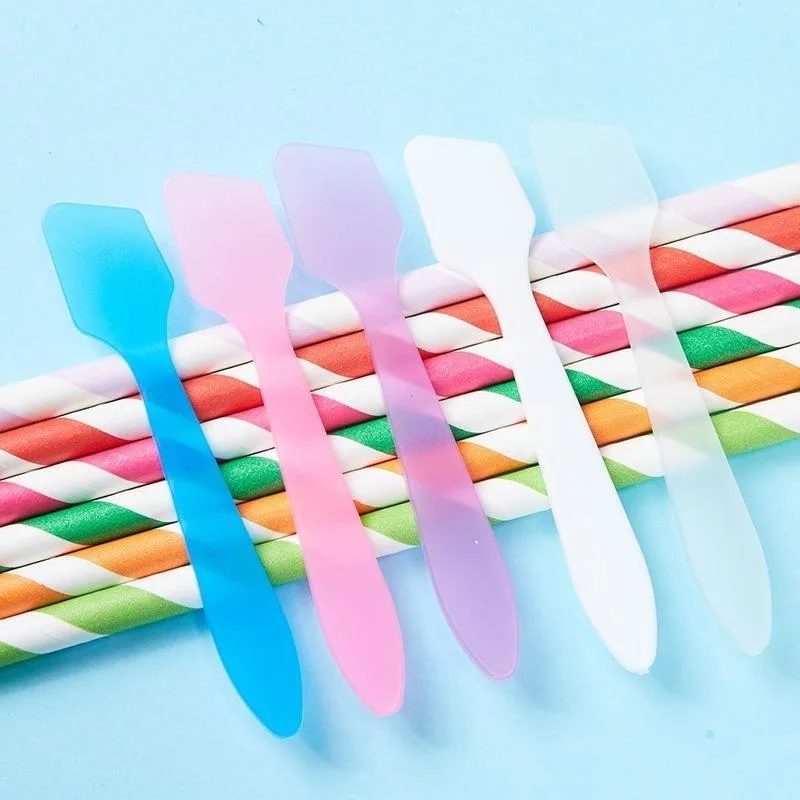 generic Facial Mask Stick 10Pcs Random Color Mini Cosmetic Spatula Scoop Mixing Spoon for Makeup, Face Mask Make Up Tools(Pink) - Detail 1