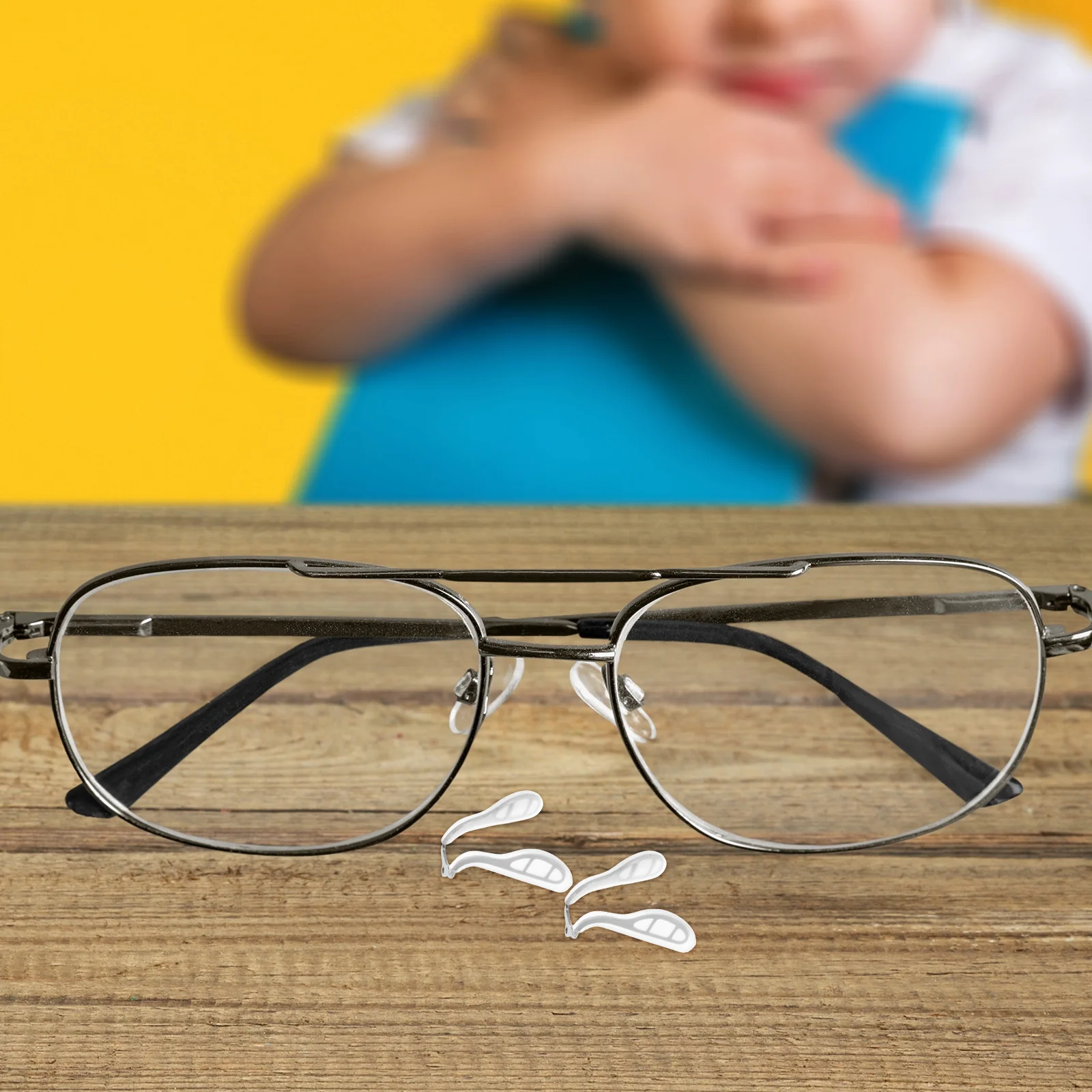 

2Pcs Soft Silicone Eyeglass Nose Pads Anti Slip Child Specific Design Secure Saddle Shape Suitable for Various Frames