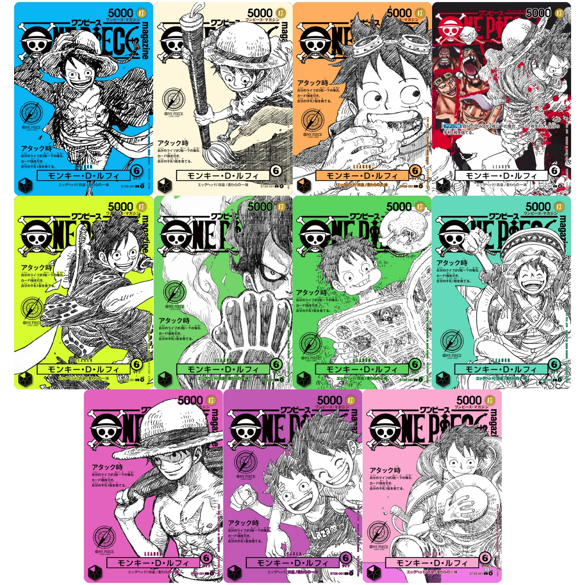 Diy One Piece Magazine Luffy Nami Zoro Sanji Japanese Flash Card OPCG Self Made Classic Anime Collection Card Gift Toy view 2