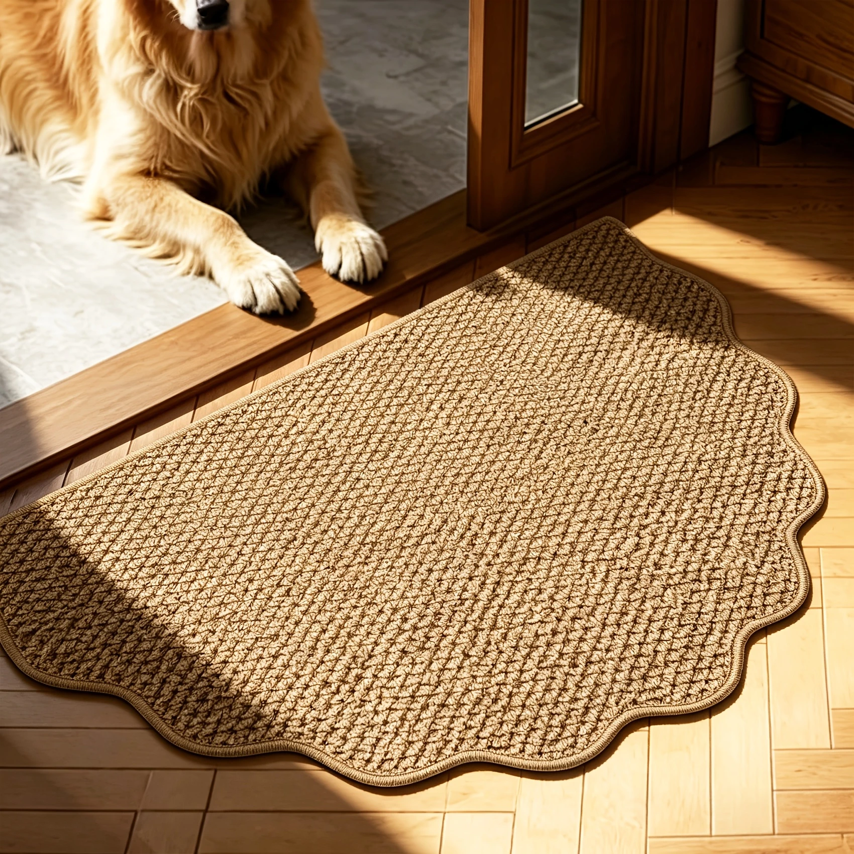 1pc Wavy Pineapple Pattern Rug, Nordic Entryway Doormat, Wabi-Sabi Floor Mat for Bedroom, Hallway, Foyer & Home Deco